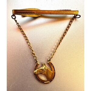 Vintage Hickok Tie Clip Equestrian Horse Shoe Western